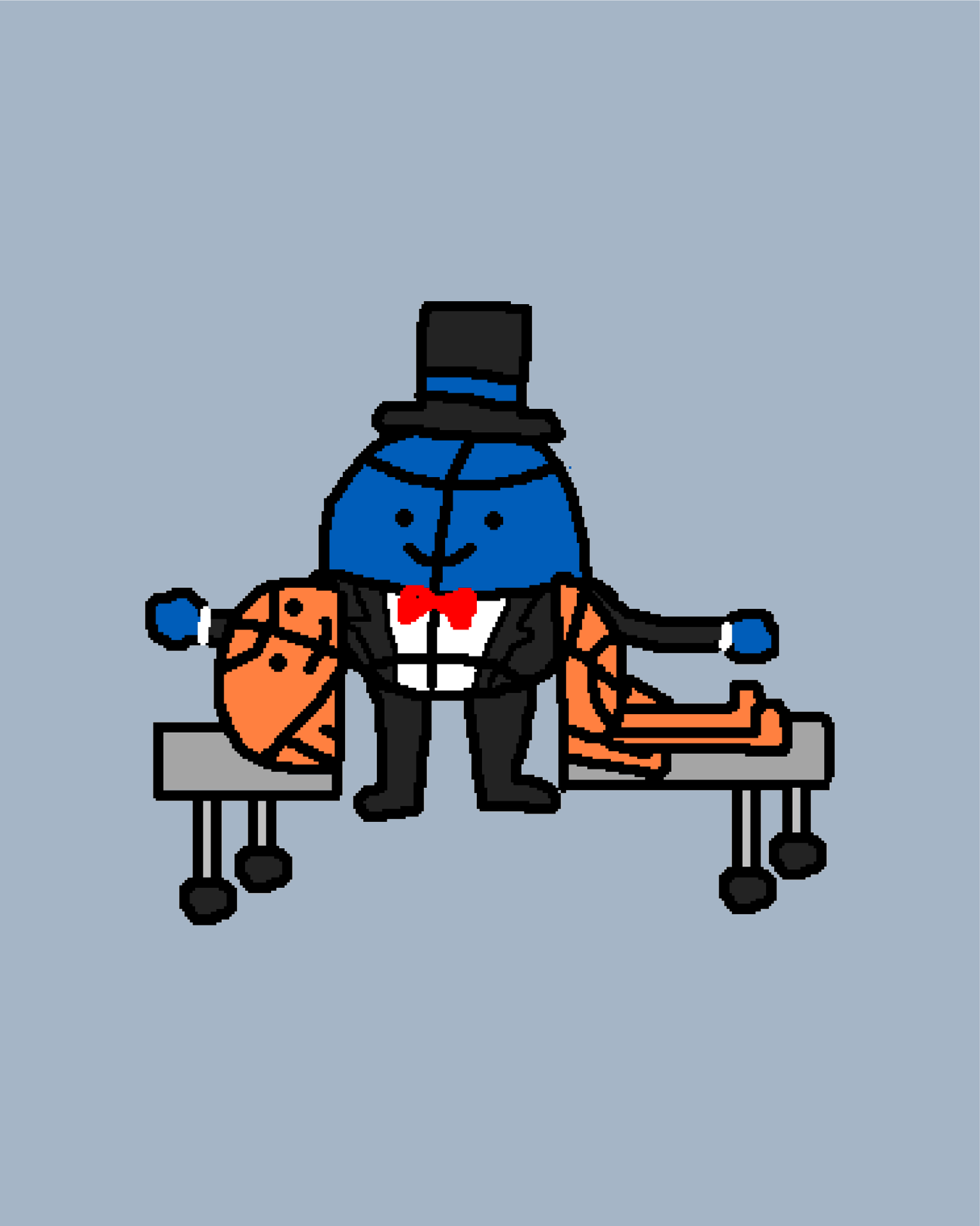 乐鱼-魔术队官方更换新头像：小蓝人魔术师表演经典锯人魔术